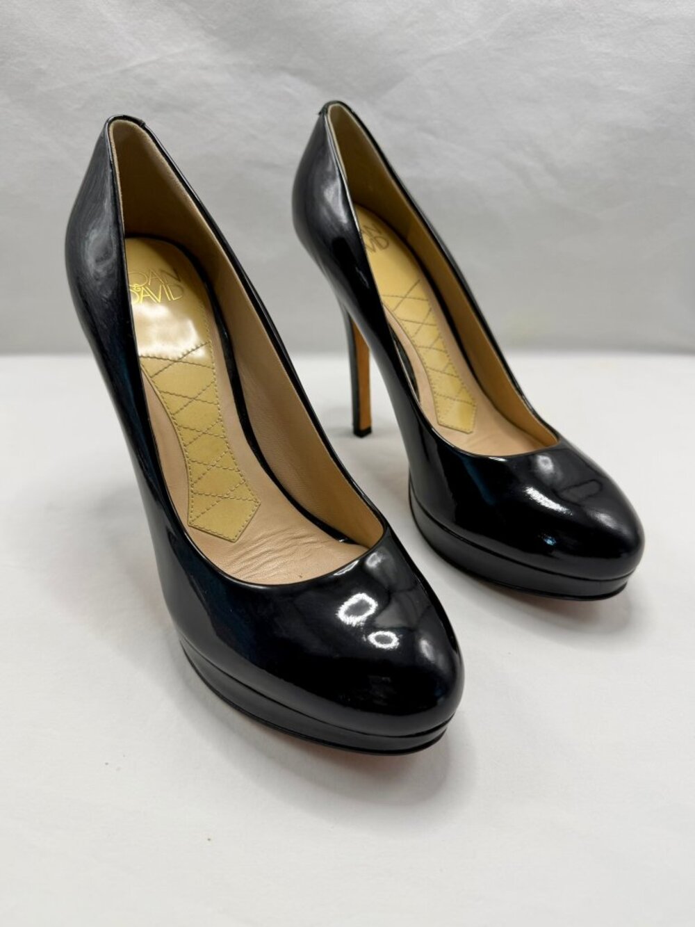 Joan & David Collection Flipp Platform Pump Black Patent sz 7.5 Stiletto Office